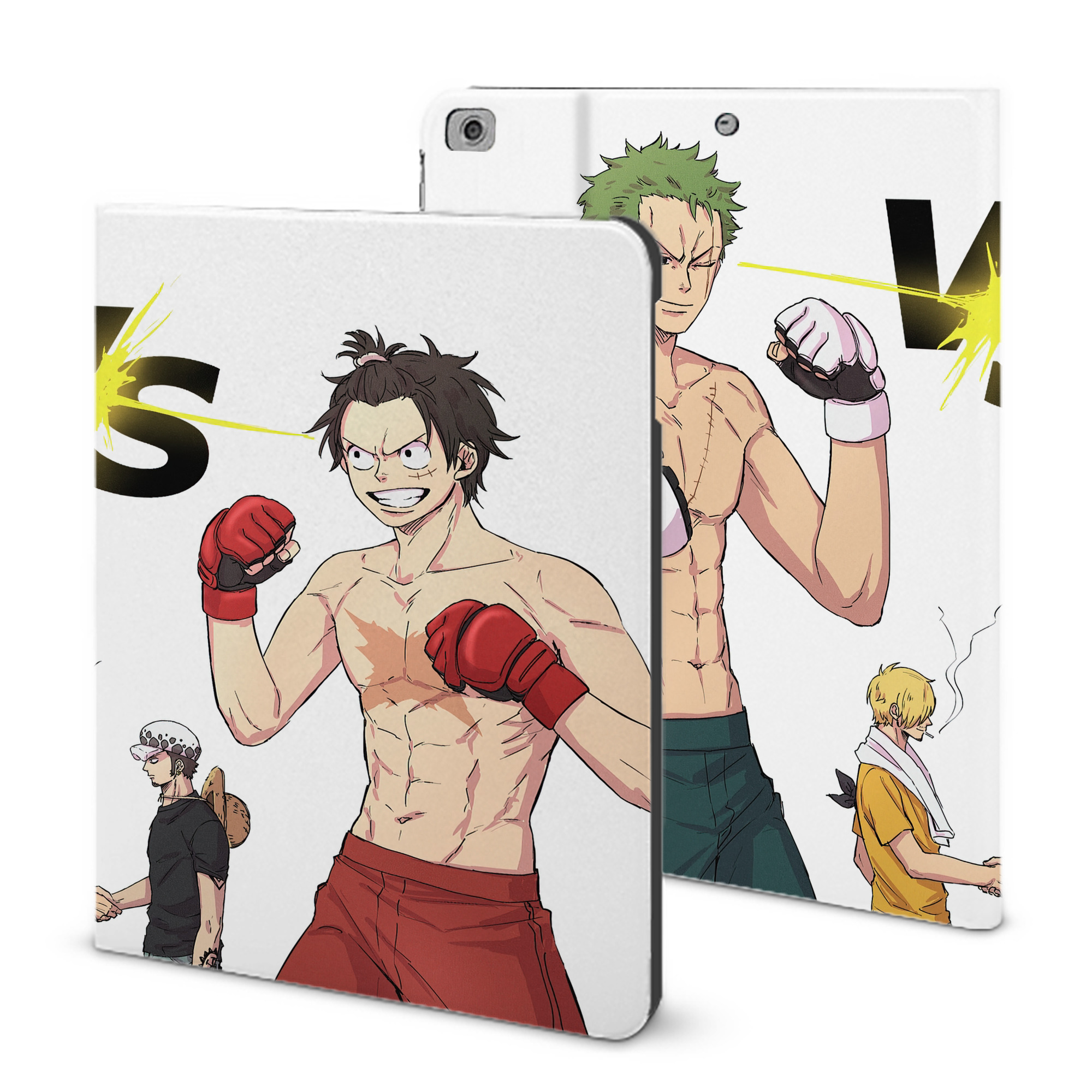 ワンピース ONE PIECE IPad ケース ブック型 PUレザー TPU 耐衝撃 軽量 薄型 ペン収納なし 全面保護 IPad 各モデル対応